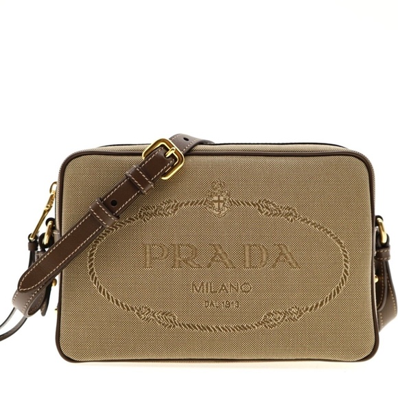 Prada Camera Bag Crossbody Jacquard Logo Shoulder Bag 1BH089 New - Picture 1 of 6